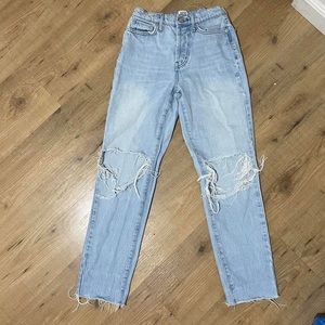 BDG urban outfitters slim straight ripped light blue jeans, perfect condition.